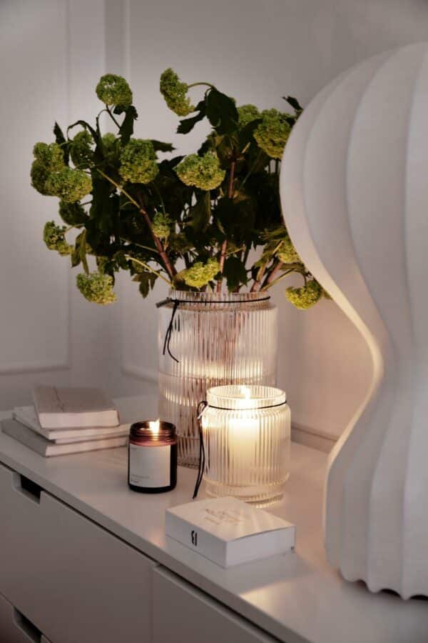 Glassvase d19,5 h28 riflet