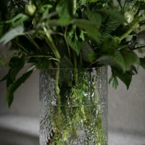 Glassvase d13 h18 cm mønstret glass
