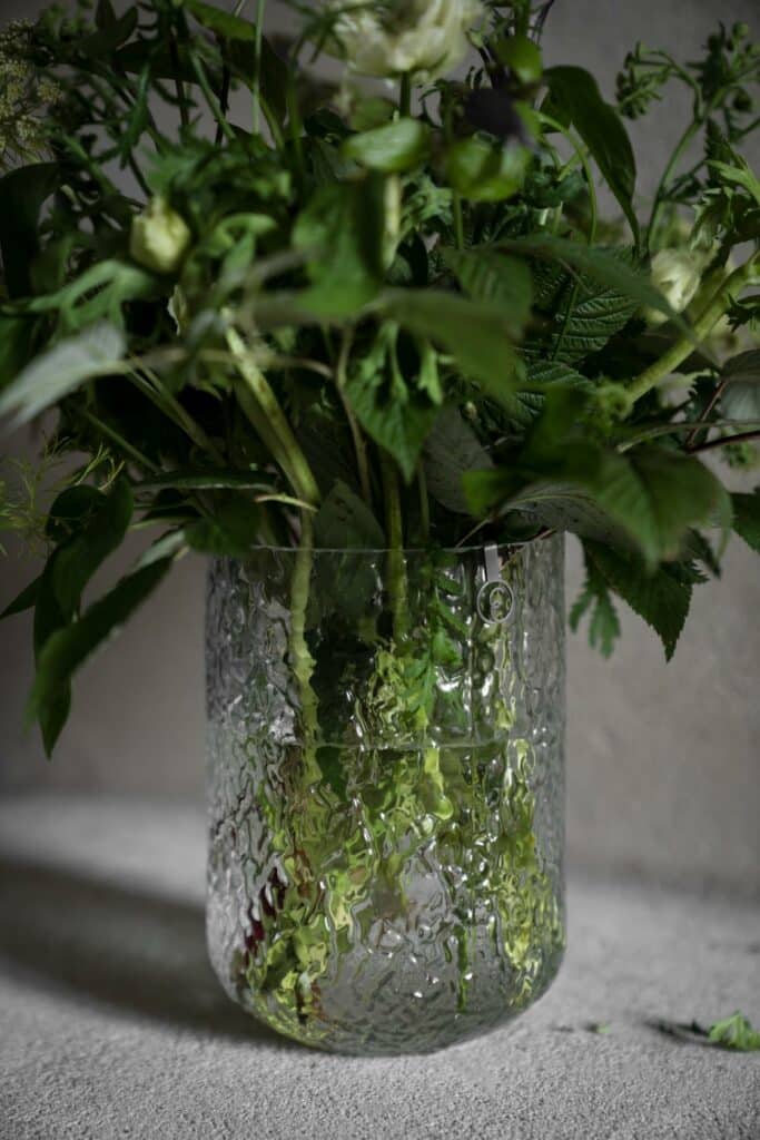 Glassvase d13 h18 cm mønstret glass
