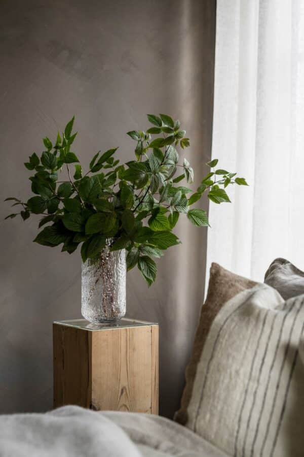 Glassvase d13 h25 mønstret glass