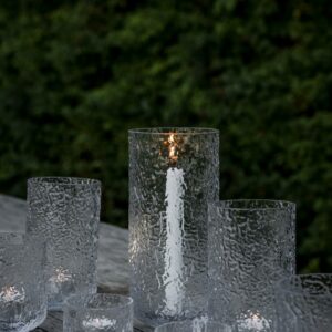 Lyslykt mønstret glass d8 h6 cm