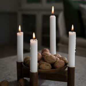 Adventslysestake d22 h8 mørkt tre