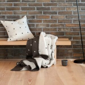Ullpledd 135x200cm, Pastille Black/White