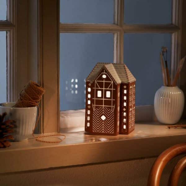 Pepparkakshus Ljuslykta Large Brun