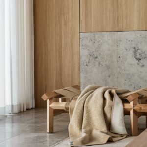 Ullpledd 135x200cm, Mineral Sand