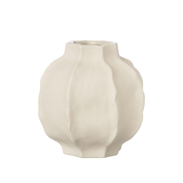 Vase steintøy d13 h14cm naturhvit - Bilde 2