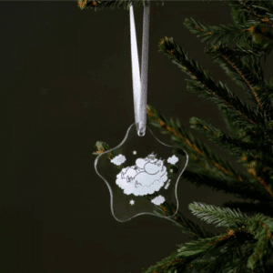 Mummi Glass Dekor Mamma og Pappa 8 cm.