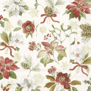 Lunsj Serviett Poinsettia Flowers