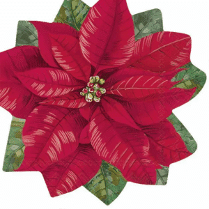 Lunsj Serviett Shaped, Elegant Poinsettia