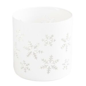 Lykt stor snøkrystall 10 cm hvit