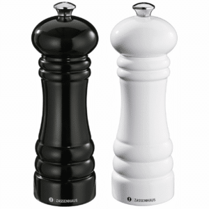 Salt & Peppersett sort/hvit 18 cm