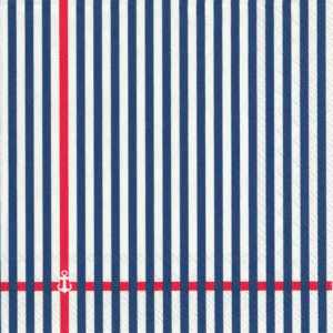 KAFFE SERVIETT LITTLE ANCHORBLUE RED, sommer