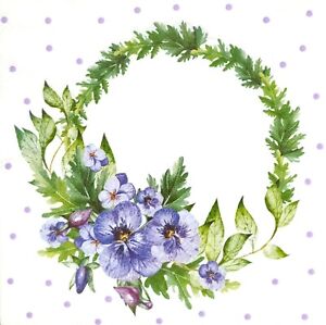Pansy Wreath Lilac Lunch serviett, Vår