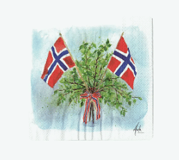 Hurra for Norge Lunch serviett, Vår