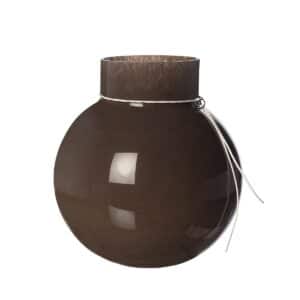 Glassvase rund d21 h22, brun