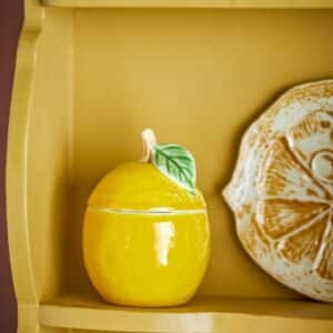 Limone krukke m/lokk Gul, Stentøy