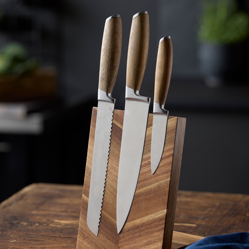 Knivblokk 16 x 12,2 x 21,6 cm Akasie