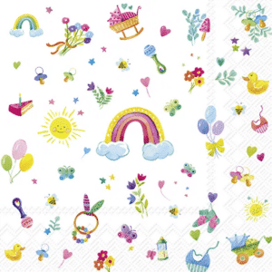 Cocktailservietter Wreath For A Baby, Helår