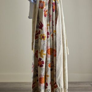 Pledd 160x130cm, Vivielle pledd, natur, resirkulert bomull