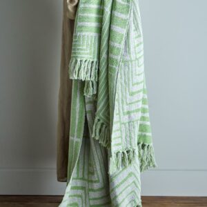 Pledd 160x130cm, Velva pledd, grønn, resirkulert bomull