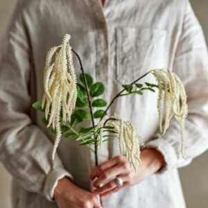 Sivstamme, hvit, kunstige blomster 70cm