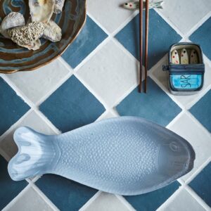 Yuna-tallerken, grå, glass