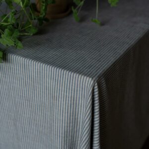 Duk 145x300 blå/beige stripete