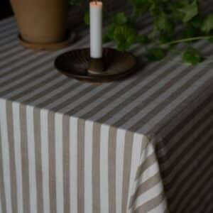 Duk 145x300 beige/hvit bred stripe